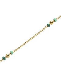 Rosefield Emerald Dotted Necklace In 14K Yellow Gold Plated Stainless Steel