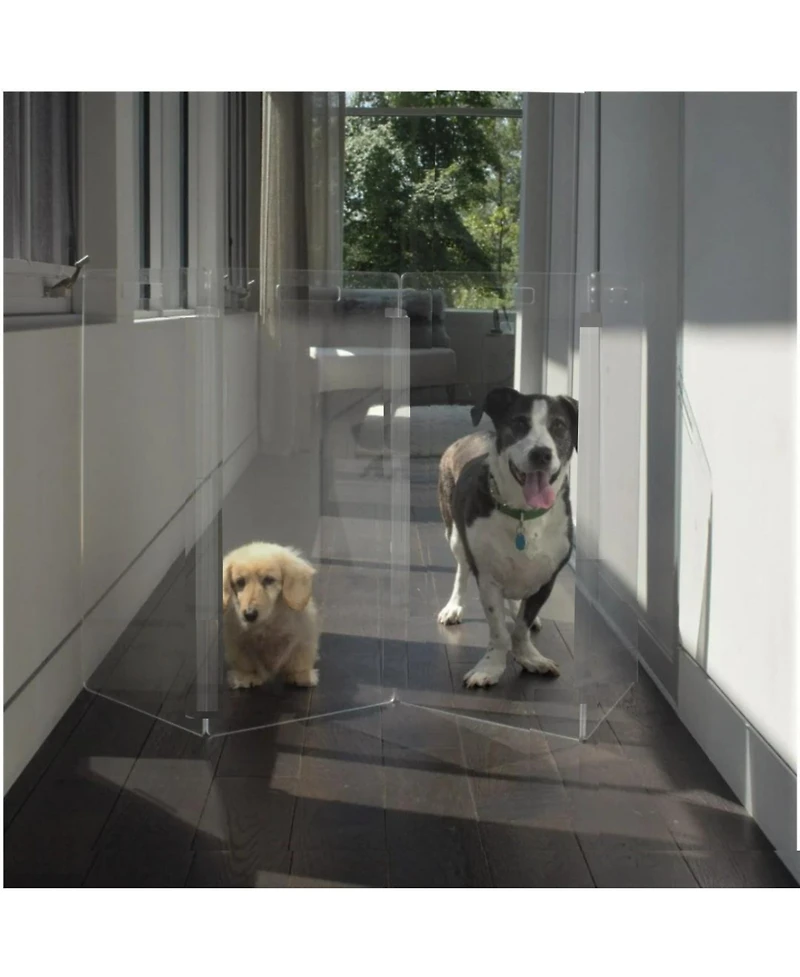 Hiddin Clear Freestanding Pet Gate Zig Zag
