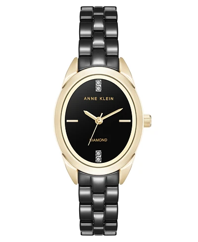 Anne Klein Women's Quartz Ceramic Oval Diamond Dial Watch