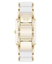 Anne Klein Women's Quartz White Silicone and Gold-Tone Metal Alloy Bracelet Watch, 26mm