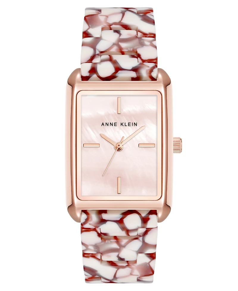 Anne Klein Women's Quartz Red and Pink Acetate Bracelet Watch, 26mm