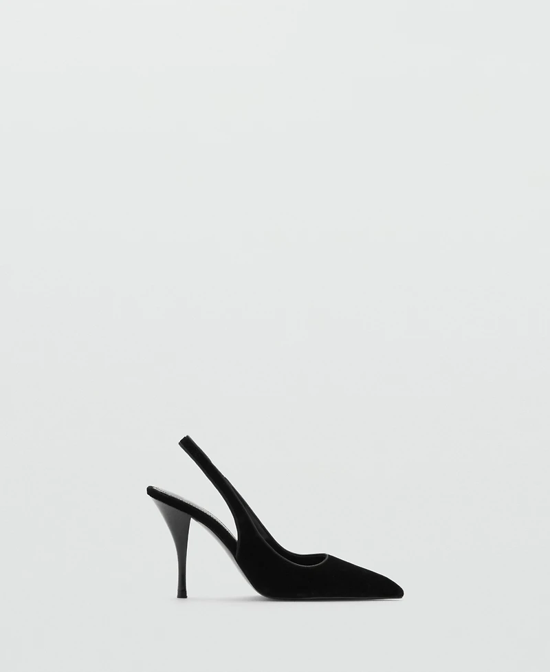 Mango Women's Velvet Heeled Shoes