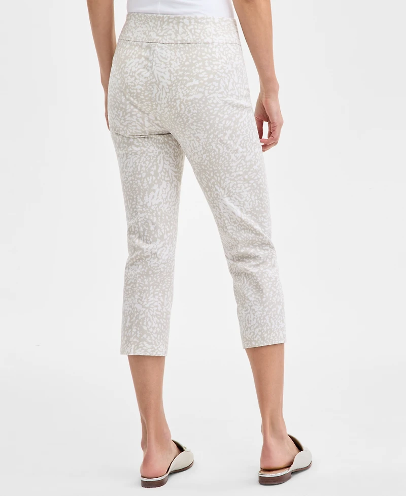 Jm Collection Petite Printed Pull-On Capri Pants, Exclusively at Macy's