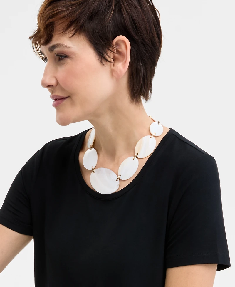 Jm Collection Women's Scoop-Neck Short Sleeve Top, Created for Macy's