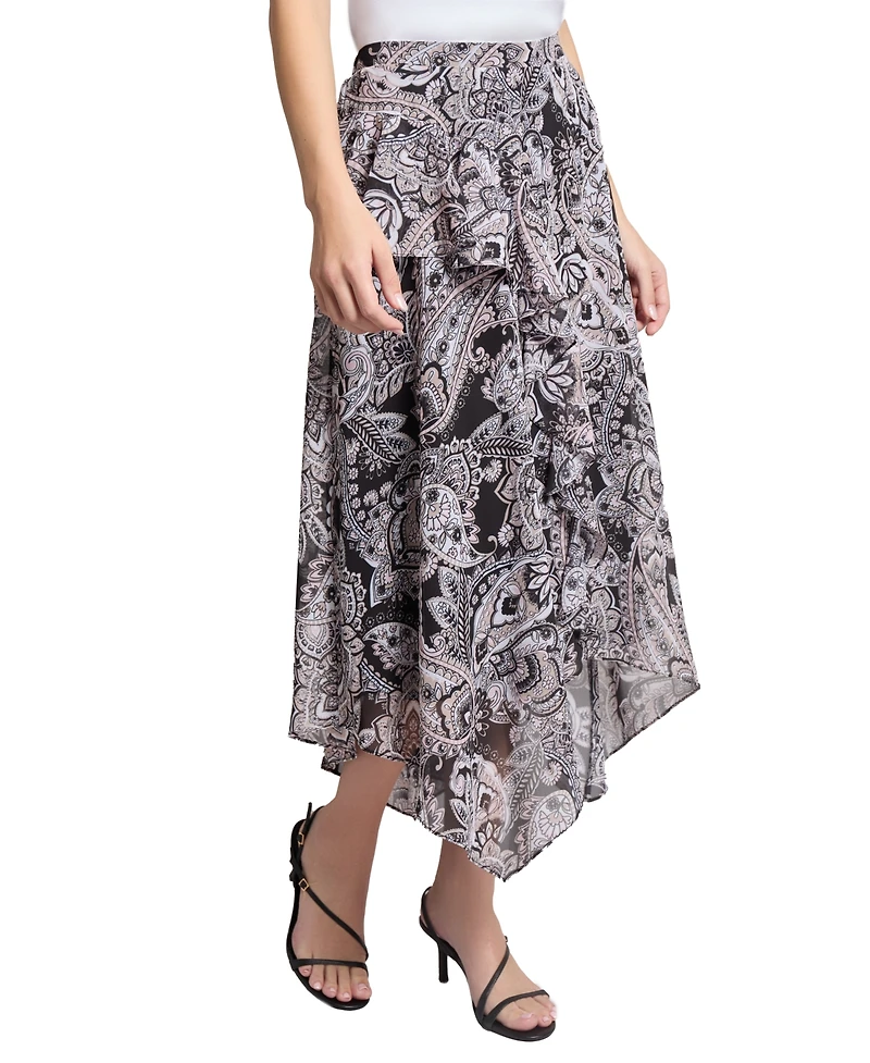 Jones New York Women's Paisley-Print Bias-Cut Midi Skirt