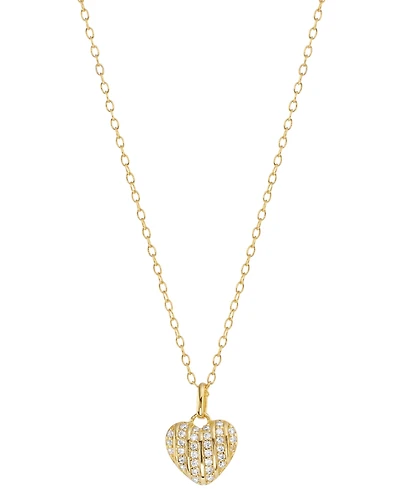 Cubic Zirconia Heart Pendant Necklace (1/3 ct. t.w.) Sterling Silver (Also Available 14k Gold over Silver)