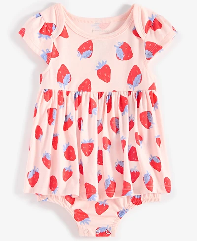 First Impressions Baby Girls Strawberry-Print Skirted Sunsuit, Exclusively at Macy's