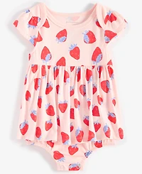 First Impressions Baby Girls Strawberry-Print Skirted Sunsuit, Exclusively at Macy's