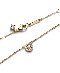 Pandora Gold-Plated Round Pave Halo Pendant Necklace