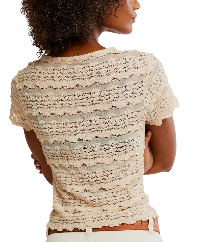 Free People Women's Angelina Lace T-Shirt