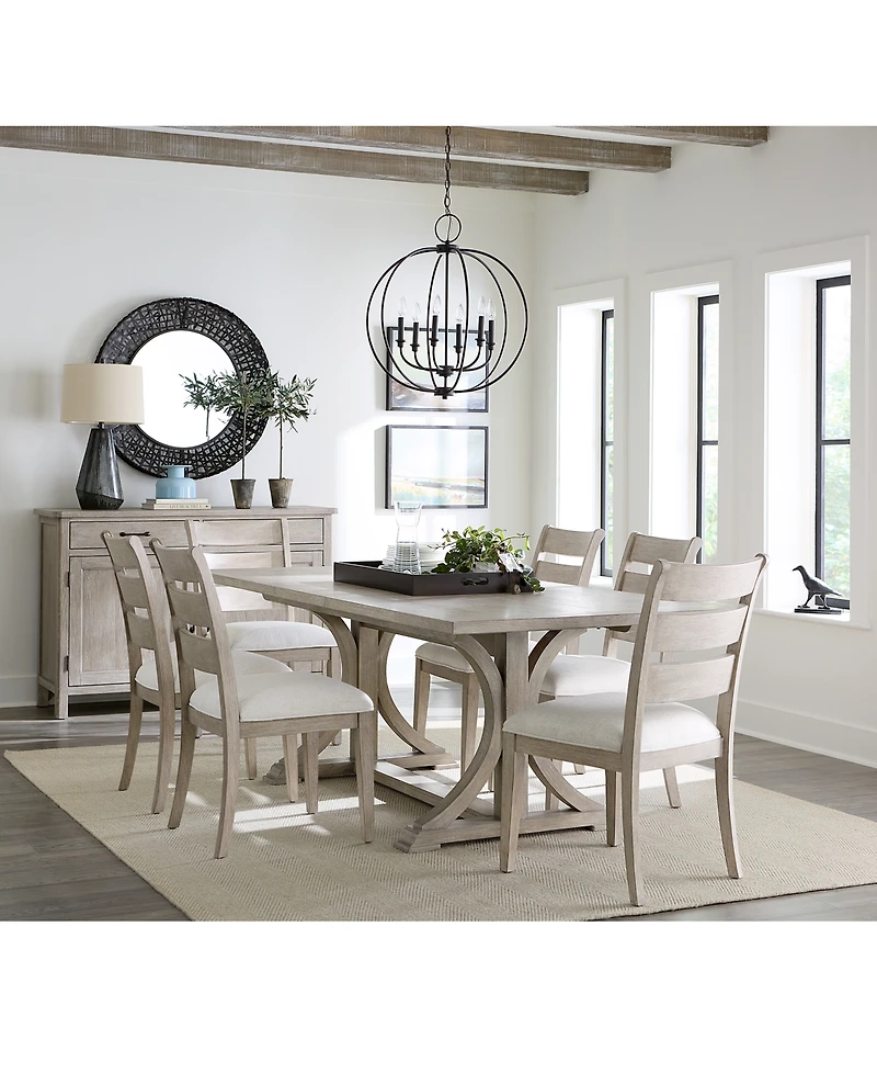 Sadie 7-Pc. Rectangular Dining Set (Table & 6 Ladder Back Chairs), Created for Macy's