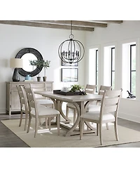 Sadie 7-Pc. Rectangular Dining Set (Table & 6 Ladder Back Chairs), Created for Macy's
