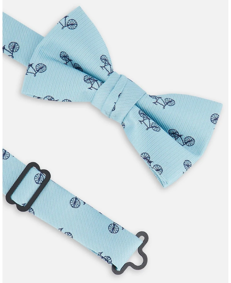 Deux par Boy Bow Tie Pale Blue With Bicycle - Toddler|Child
