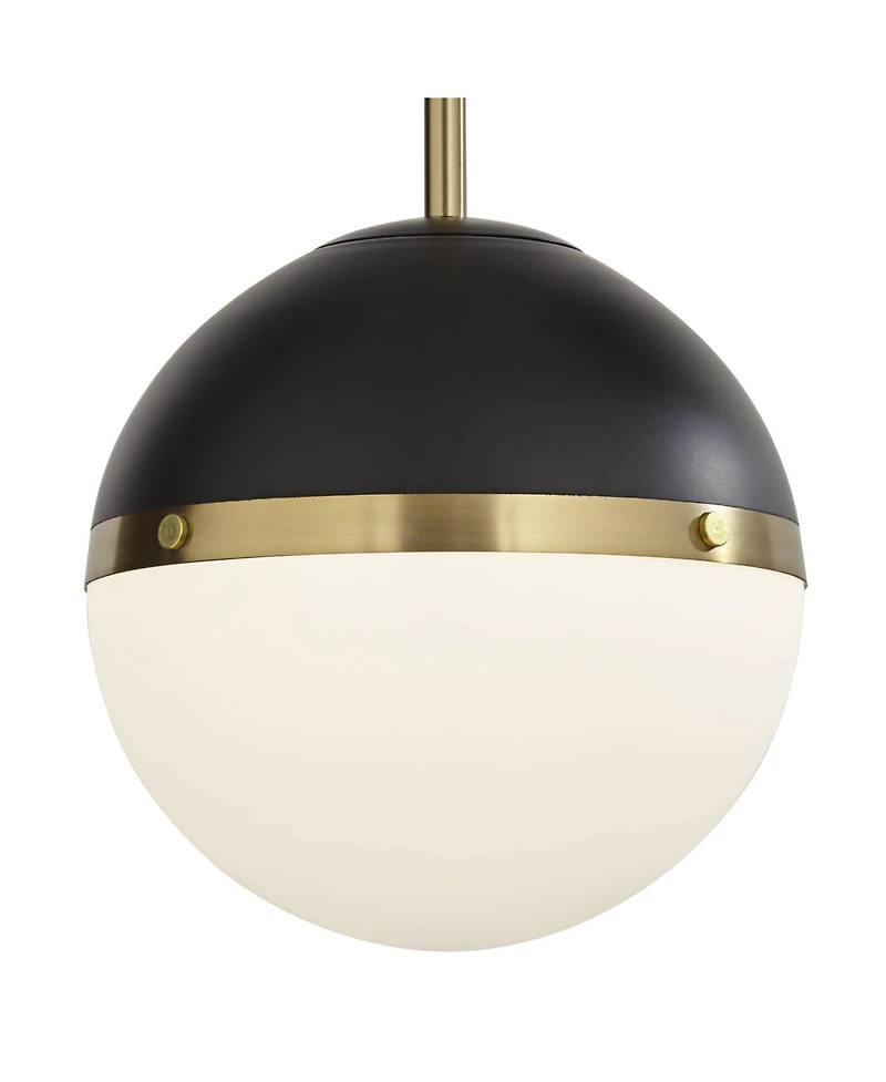 360 Lighting McGraw 10 1/4" Modern Pendant Ceiling Light Fixture Dining Room Over Table Hanging Antique Brass and Black Mini