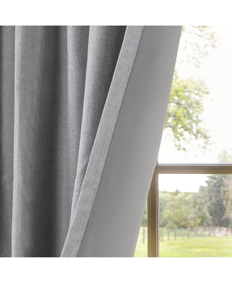 Chenille Blackout Back Tab Curtains Pair