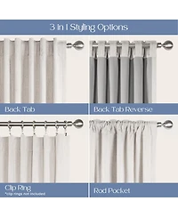 Chenille Blackout Back Tab Curtains Pair