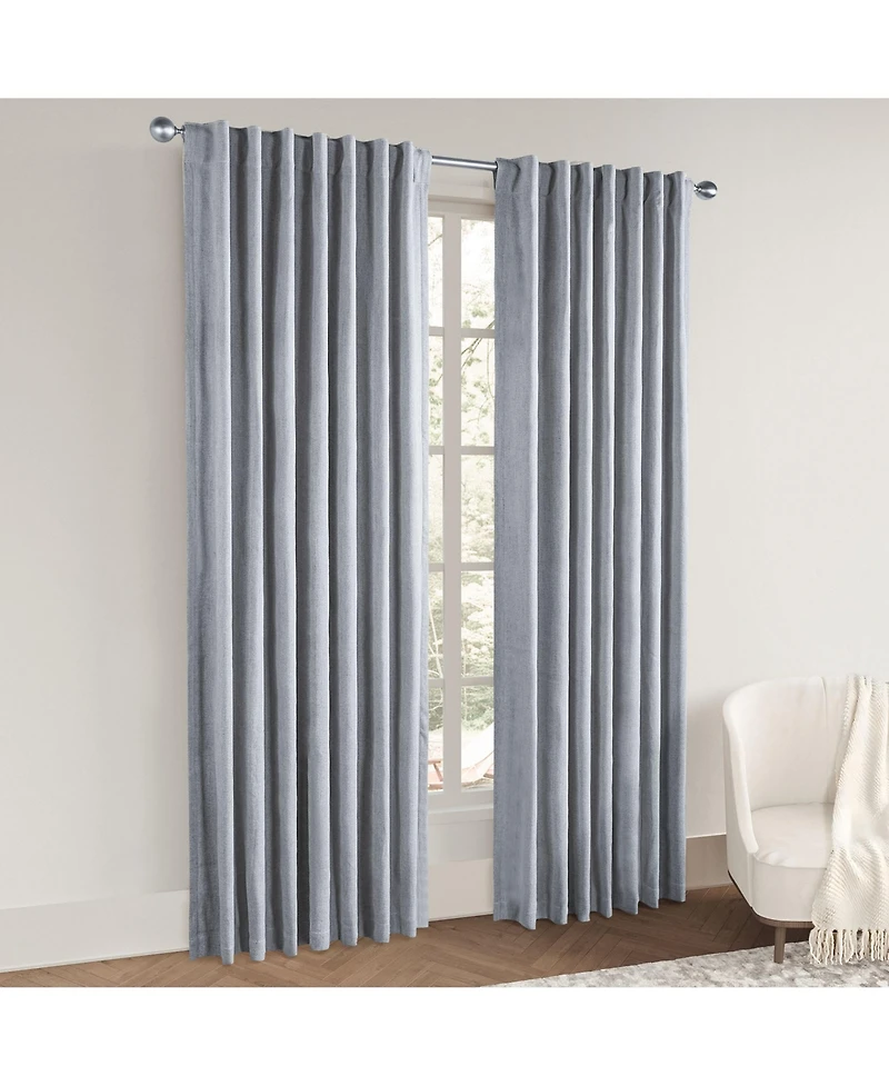 Chenille Blackout Back Tab Curtains Pair