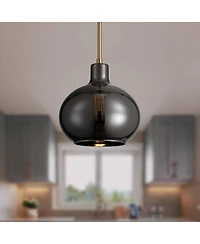360 Lighting Partridge 9 1/2" Modern Pendant Ceiling Light Fixture Dining Room Over Table Kitchen Island Foyer Hanging Round Brass Finish Mirror Glass