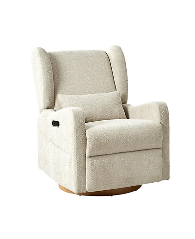 Rosalina Modern Recliner with Built-In Nightlight and Wooden Base