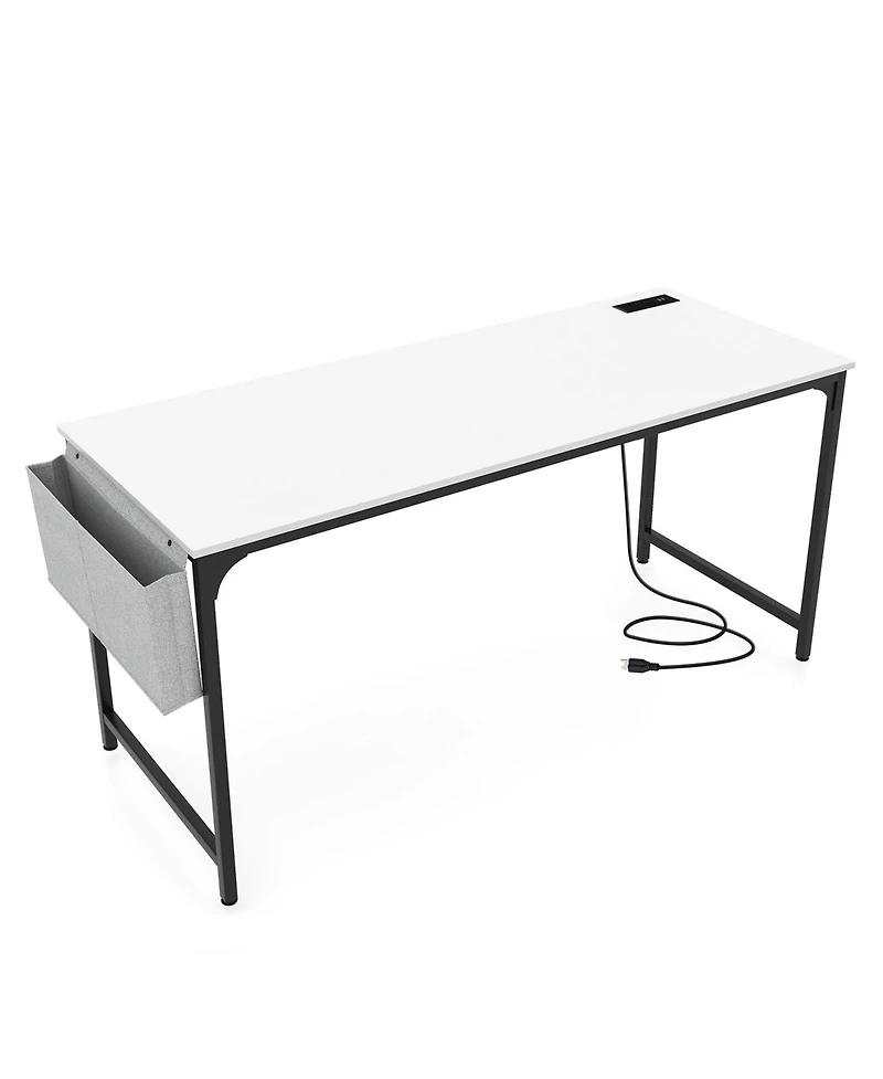 Gouun 60 Inch Computer Desk with Charging Station Storage Bag