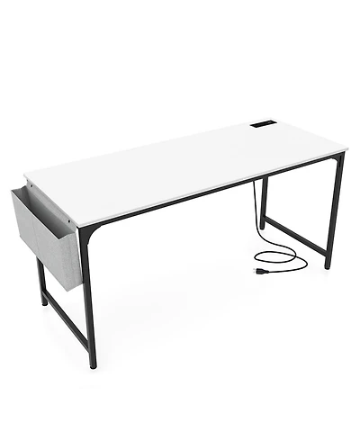 Gouun 60 Inch Computer Desk with Charging Station Storage Bag
