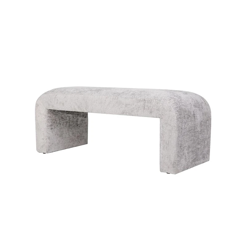 Jofran Sophia Modern Luxury Curved Upholstered Waterfall Jacquard Bench - Small