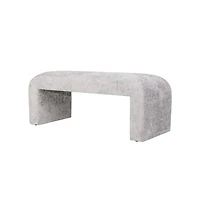 Jofran Sophia Modern Luxury Curved Upholstered Waterfall Jacquard Bench - Small