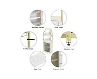 gaomon Corner Bar Cabinet with Led Lights, Industrial Liquor Cabinet with Adjustable Shelf, 5-Tier Industrial Wine Cabinet with Glass Holder