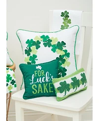 6" x 12" St. Patrick's Day Clover Trio 3 Leaf Clovers Hooked Small/Petite Accent Throw