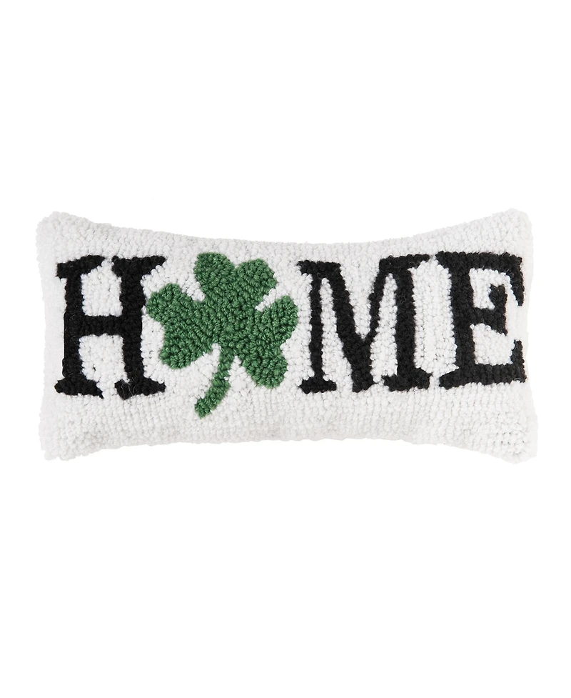 6" x 12" St. Patrick's Day 3 Leaf Clover Shamrock "Home" Small/Petite Accent Throw Pillow