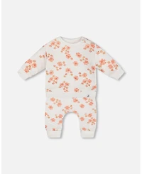 Deux par Baby Boys Printed Quilted Top And Pant Set White Pink Flowers