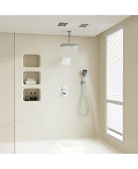 Casainc Rainfall Symphony 3-Function Dual Shower Head Thermostatic Shower System with 3 Sprays Handheld