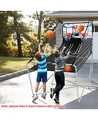 Kuyotq Foldable Dual Shot Basketball Arcade Game with Electronic Scoring System