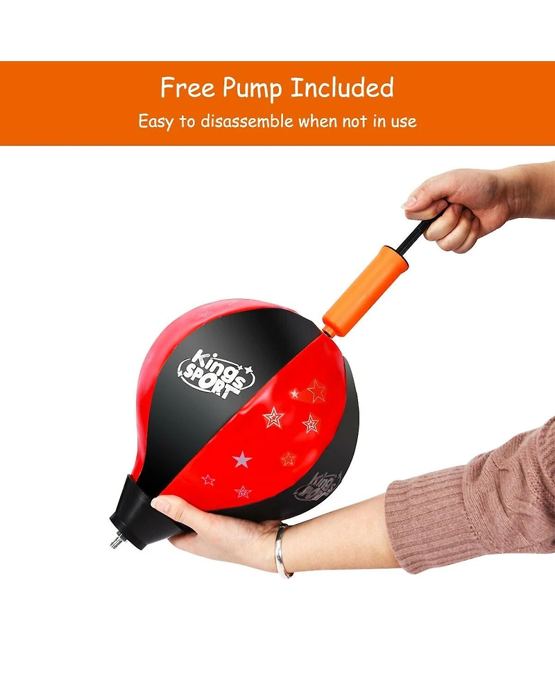 Kuyotq Kids Adjustable Stand Punching Bag Toy Set with Boxing Glove and Base