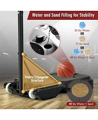 Kuyotq 4.3-8.2 Ft Portable Basketball Hoop with Adjustable Height and Wheels