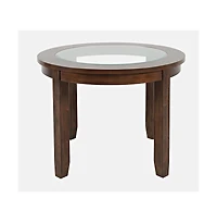 Jofran Urban Icon Contemporary 42" Round Glass Inlay Dining Table