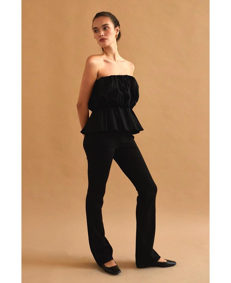 Crescent Women's Arianna Balloon Peplum Tube Top