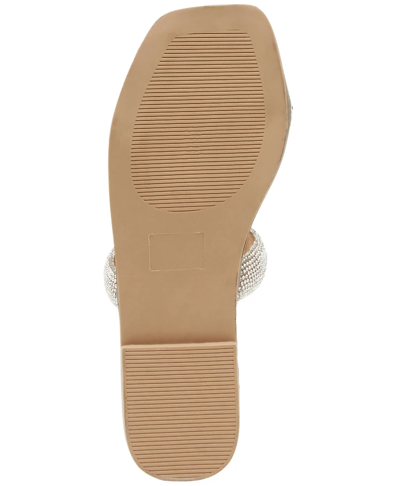 Madden Girl Partly Rhinestone Two-Band Slide Sandals
