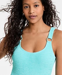 Vince Camuto Women's Textured Scoop-Neck One-Piece Swimsuit