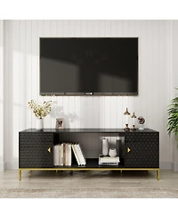 70 inches Mdf Tv Stand With Storage Cabinets