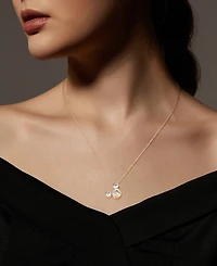 Disney Cubic Zirconia Mickey Mouse Dream Initial Pendant Necklace