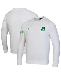 Under Armour Men's White Notre Dame Fighting Irish 2024 Irish Wear Green All Fight Rival Fleece Pullover Sweatshirt