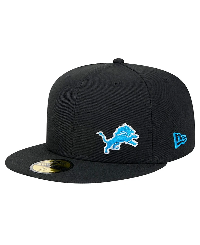 New Era Men's Black Detroit Lions Flawless 59FIFTY Fitted Hat