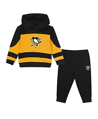 Outerstuff Toddler Black/Gold Pittsburgh Penguins Puck Hero Fleece Hoodie and Sweatpants Set