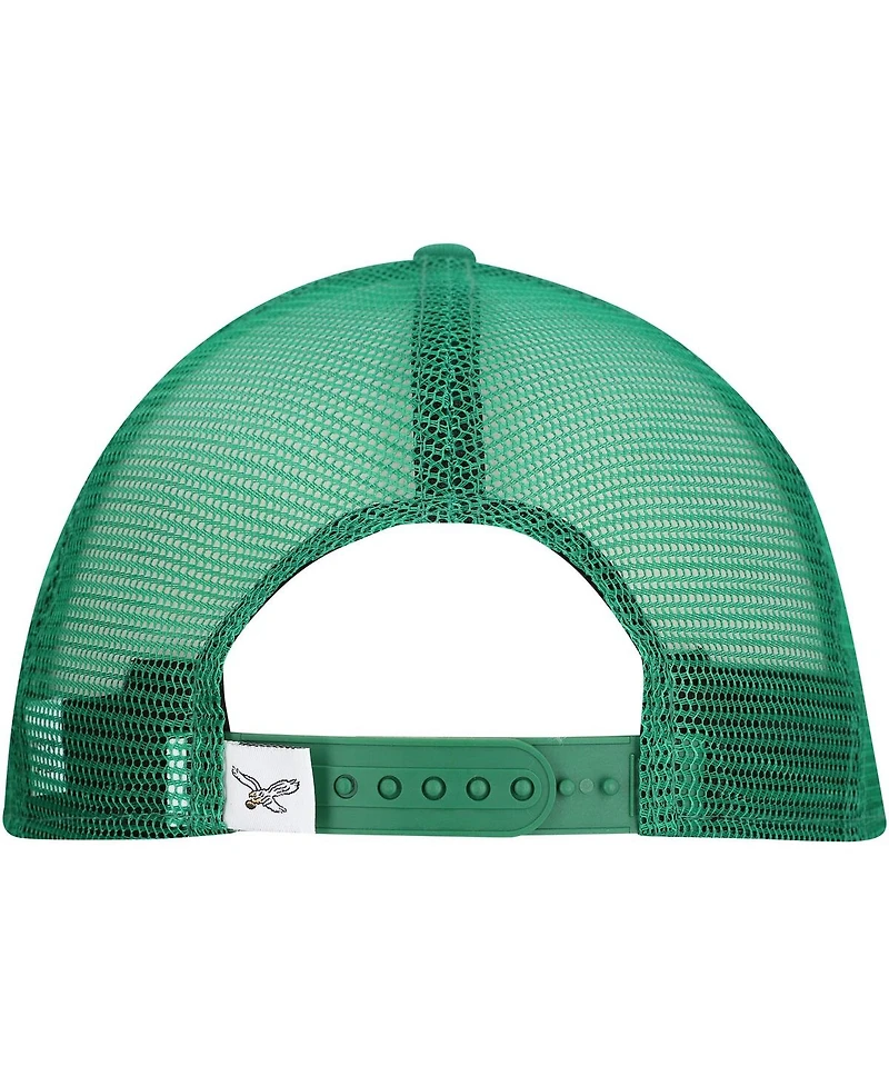 New Era Men's Kelly Green Philadelphia Eagles Throwback Main Trucker 9FIFTY Snapback Hat
