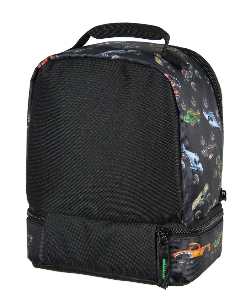 Monster Jam Grave Digger Megalodon Pirate's Curse Dual Compartment Lunch Box Bag
