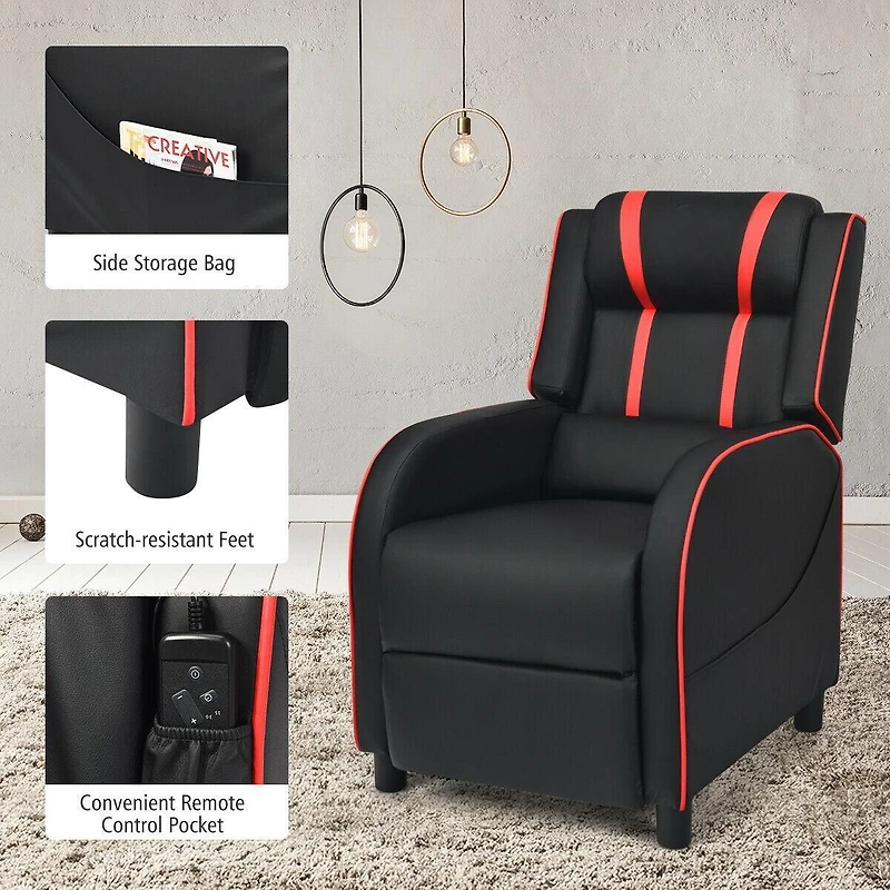 Massage Racing Gaming Single Recliner Chair