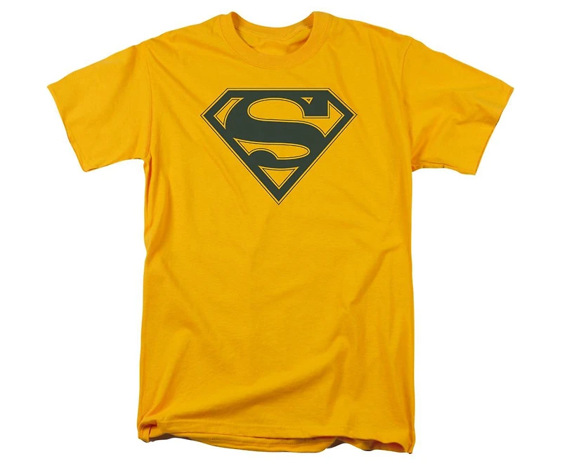 Superman Mens Navy & Gold Shield Short Sleeve Adult Tee / T-Shirt