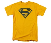 Superman Mens Navy & Gold Shield Short Sleeve Adult Tee / T-Shirt