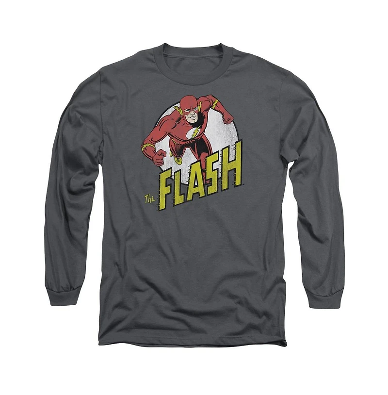 Flash Men's Dc Comics Run Long Sleeve Adult Tee / T-Shirt